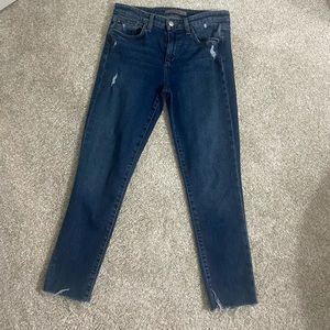 Joes Jeans lightly distressed cut hem ankle jeans